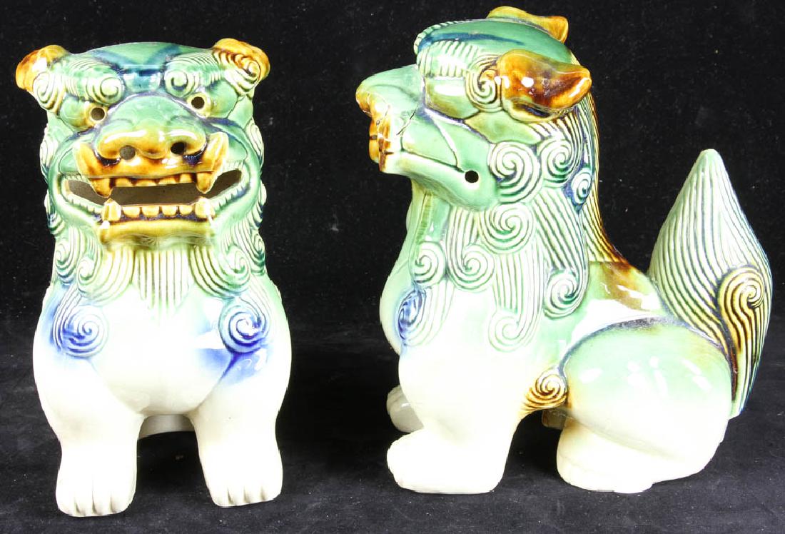 Pair of Ceramic Foo Dog Figures (1 of 5)