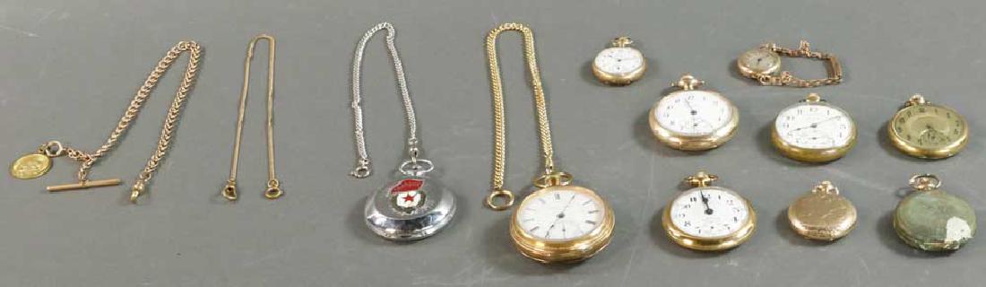 Collection of Goldfilled Pocket Watches & Chains (1 of 6)