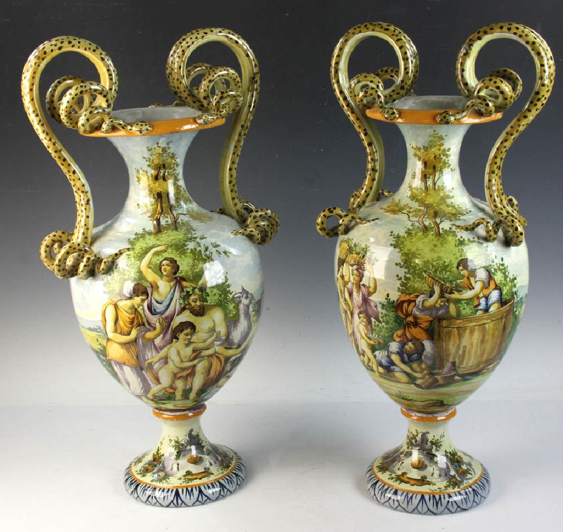 Pair of C1915 Capodimonte Urns with Serpents (1 of 10)
