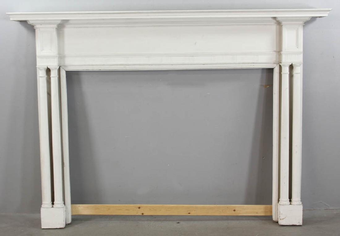 C1922 Georgian Revival Style Fireplace Mantel: Circa 1922 Georgian Revival-style fireplace mantel, 3' 11" H x 5' 7" W. Provenance: 1922 addition to the General Charles Greely Loring House, Beverly, Massachusetts. Full printed provenance and histor