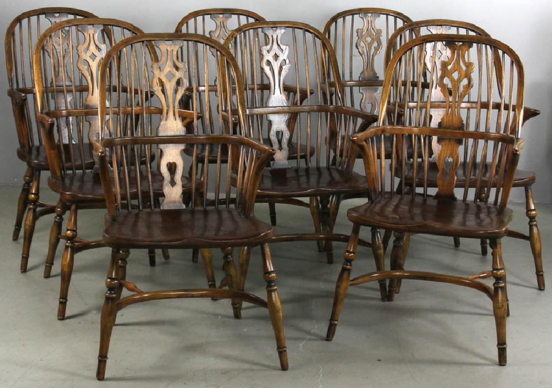Set of (8) English Windsor Style Armchairs (1 of 6)