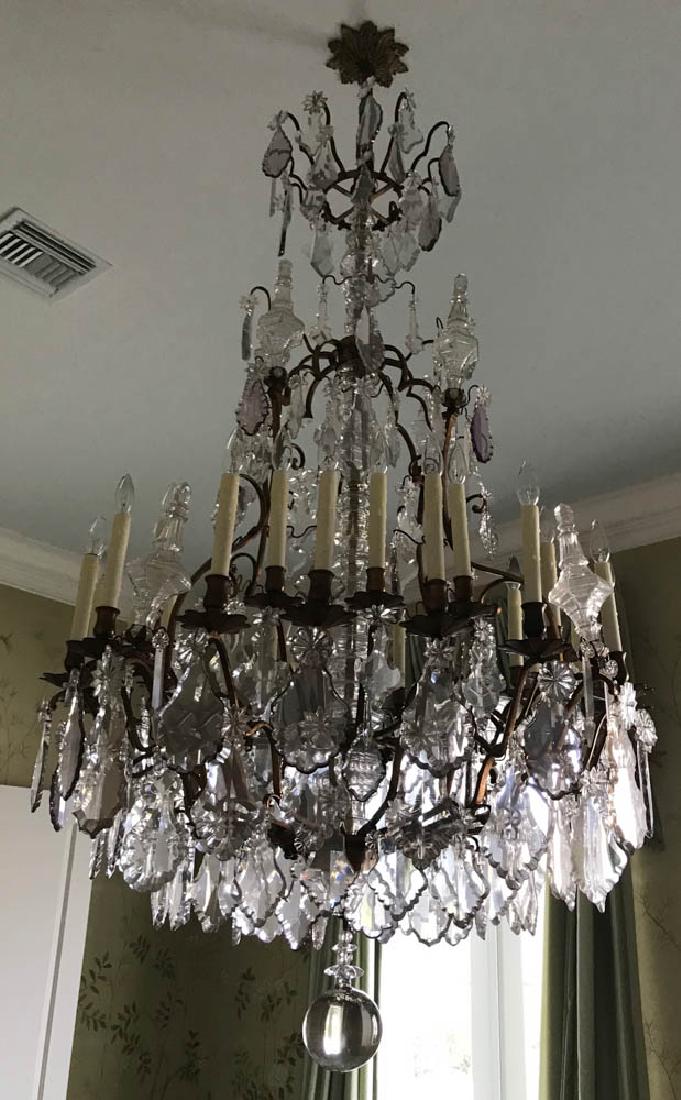 19th Century Bronze and Crystal Chandelier (1 of 3)