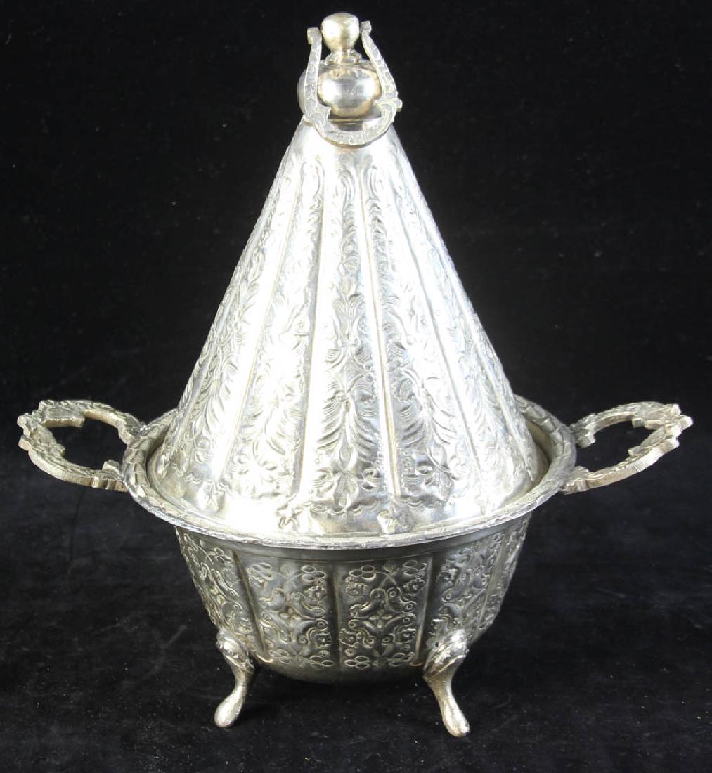 Moroccan Silverplate Tagine Pot (1 of 8)
