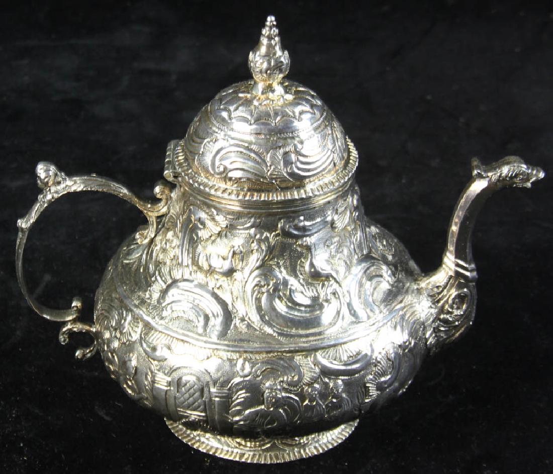 18thC Dutch Silver Teapot Dated 1778 (1 of 6)