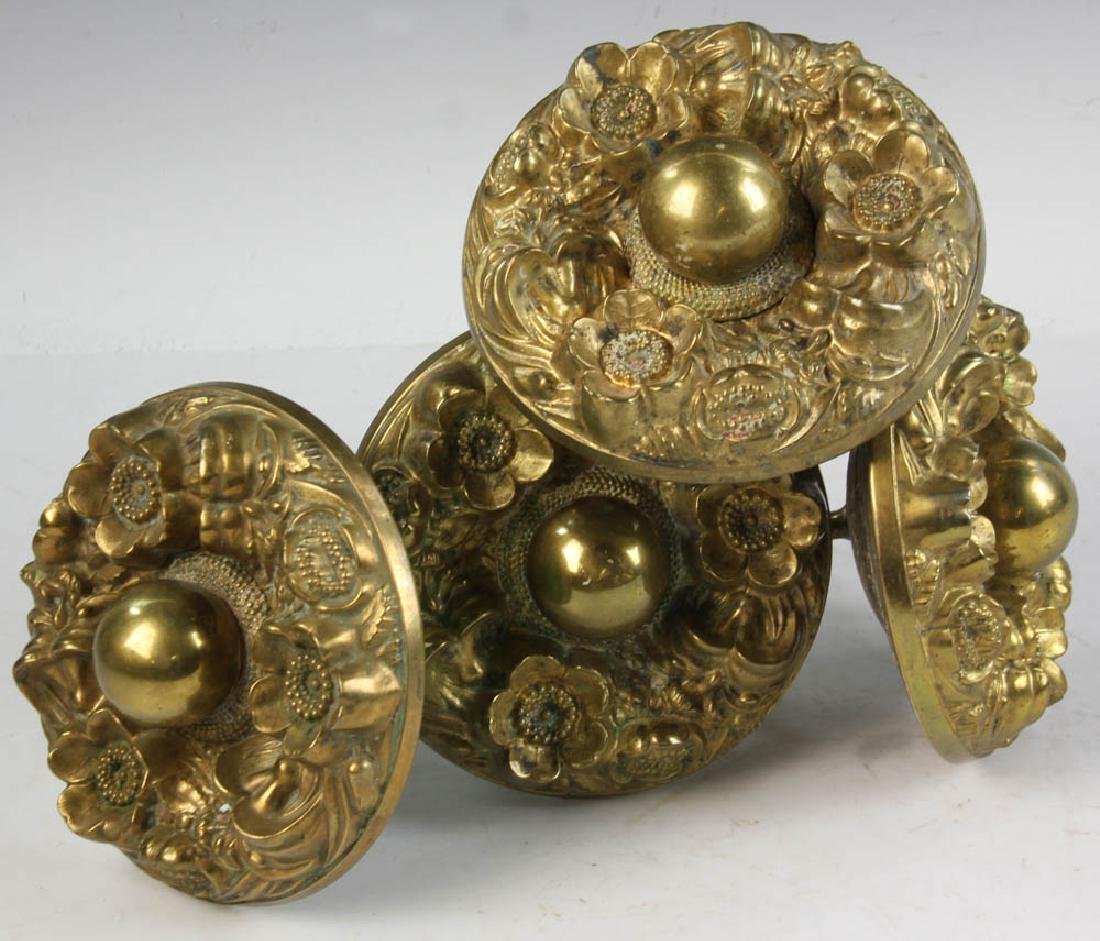 Set of (4) 19thC Brass Federal Curtain Tie Backs (1 of 6)