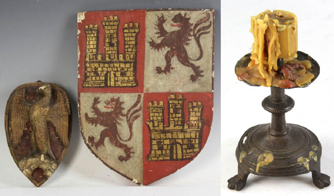 Coat-of-Arms Plaques Brass Candlestick (1 of 9)