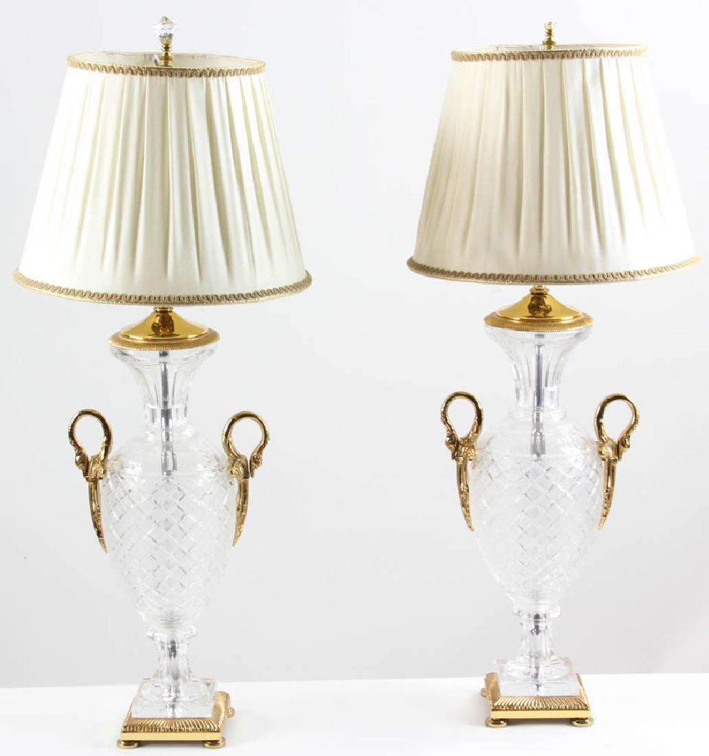 French Brass and Cut Crystal Lamps (1 of 7)