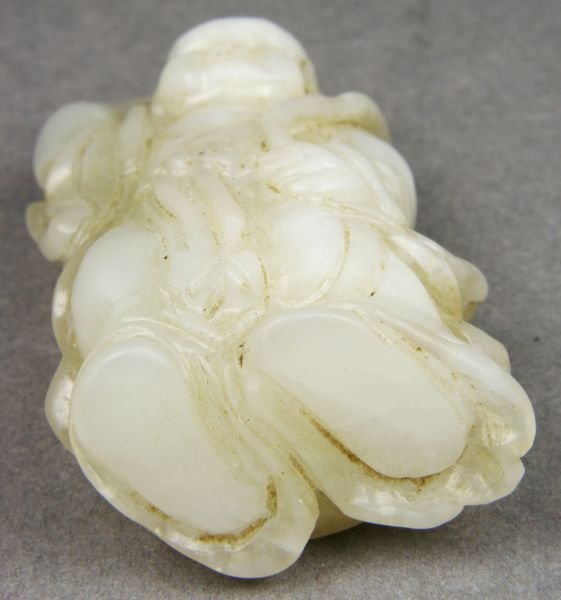 19th C. Chinese White Jade Figure of Prosperity - 4