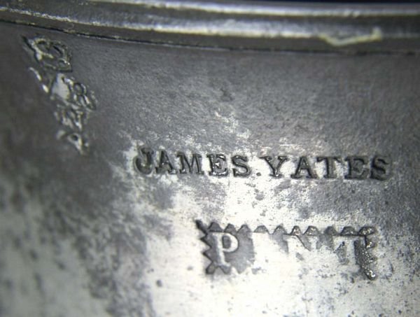 19/20th C. English Pewter Pint Mug, James Yates - 5
