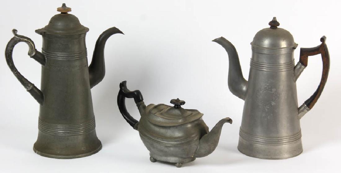 Colonial Period Pewter Coffee Tea Pots (1 of 10)
