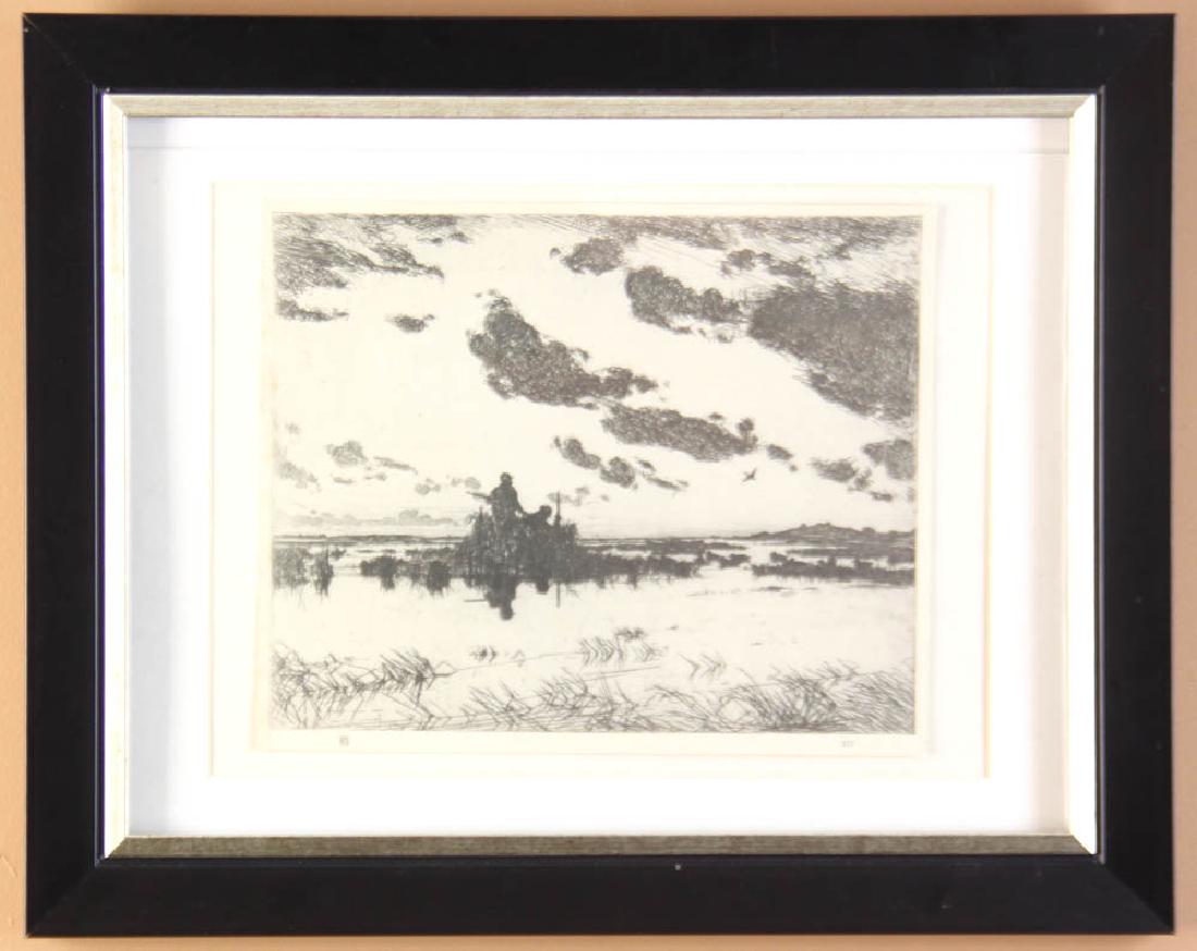 Frank Benson, Duck Hunting: Frank Benson (American, 1862-1951), 'Duck Hunting', print, plate #12, monogrammed L/L, 7" x 9", framed 12 1/2" x 15 1/2".