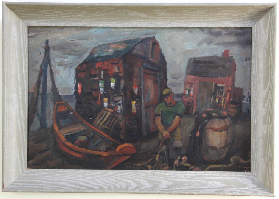 Gerrit Hondius, Boat Shacks with Buoy (1 of 7)