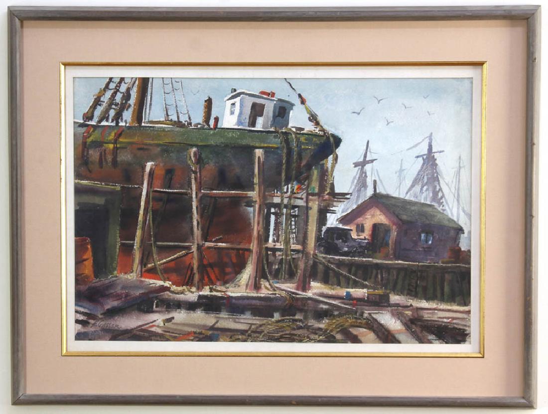 Henry Gasser, Drydock, Watercolor (1 of 7)