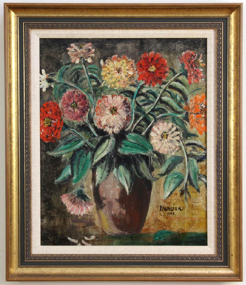 David Burliuk, Zinnias, Oil on Board (1 of 6)