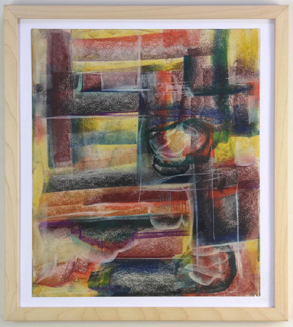 Rolph Scarlett, Multi Colored Abstract: Rolph Scarlett (1889-1984), 'Multi Colored Abstract', watercolor on paper, signed L/L, 14" x 14", framed 19 1/4" x 17 1/4".
