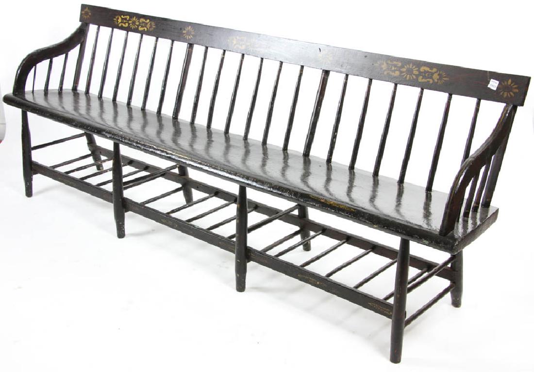 Stenciled Country Deacon's Bench (1 of 6)