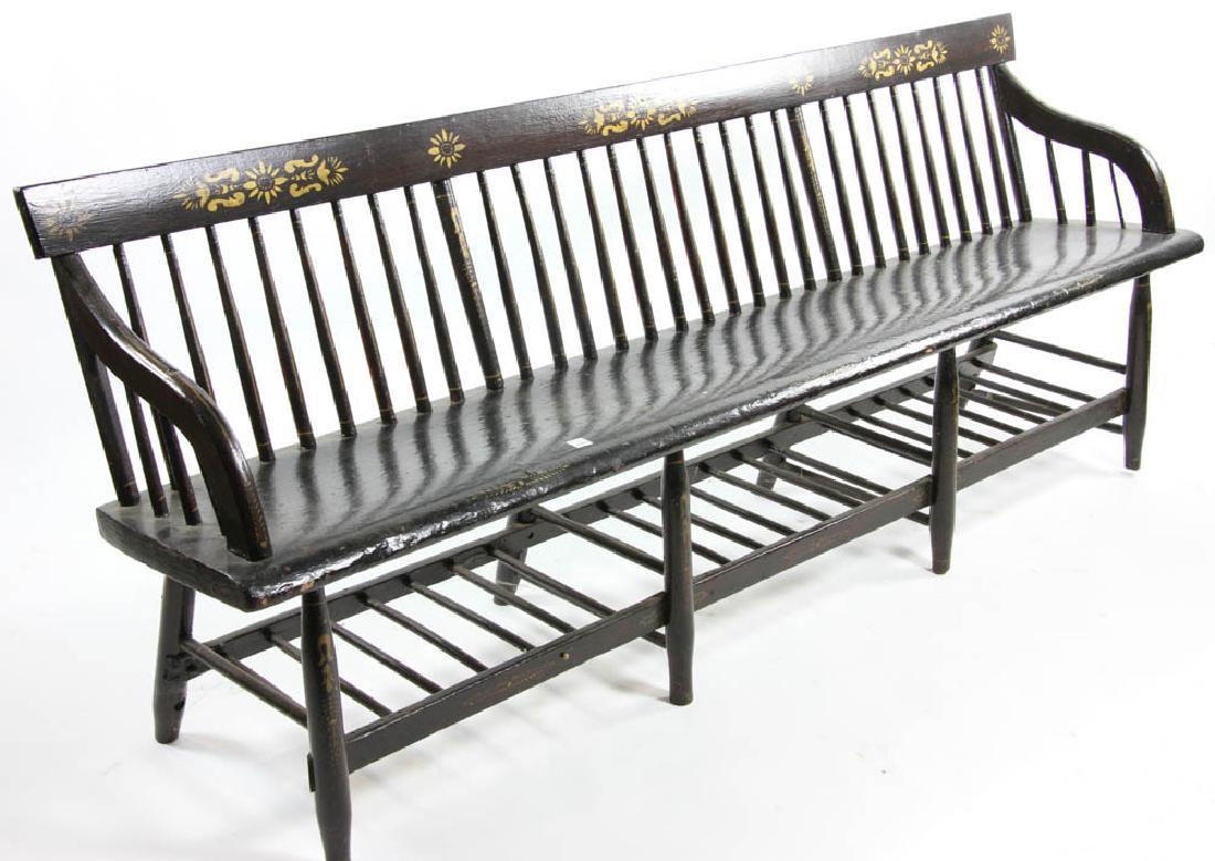 Stenciled Country Deacon's Bench (1 of 5)