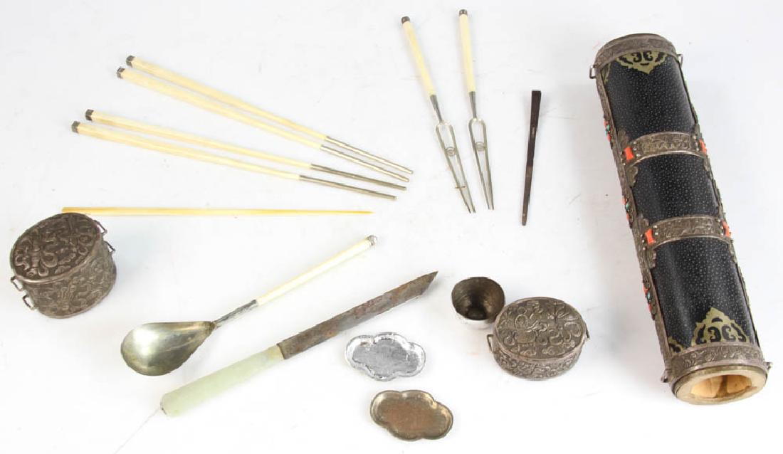 Chinese 19thC Chop Stick Set with Case (1 of 8)