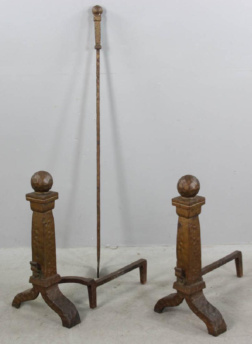 Cahill Arts and Crafts Fireplace Andirons (1 of 7)