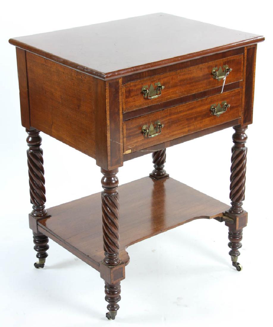 2-Drawer Mahogany Stand Rope Twist Legs (1 of 5)