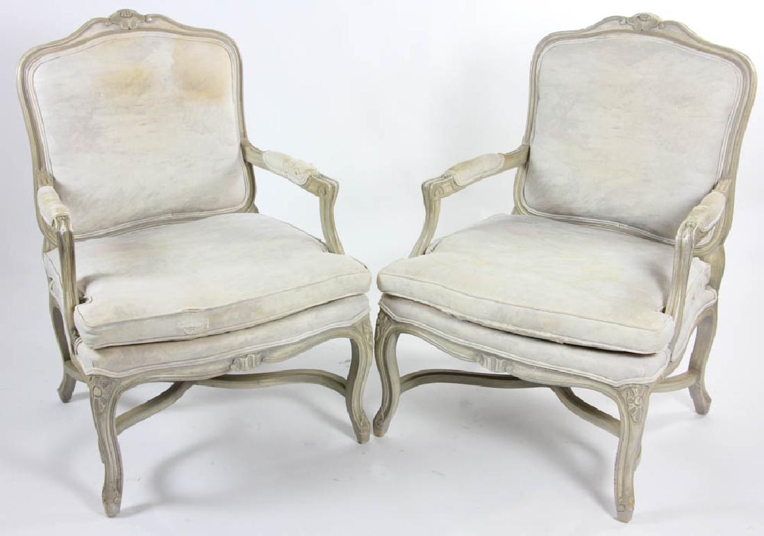 French Style Painted Decorated Armchairs (1 of 8)