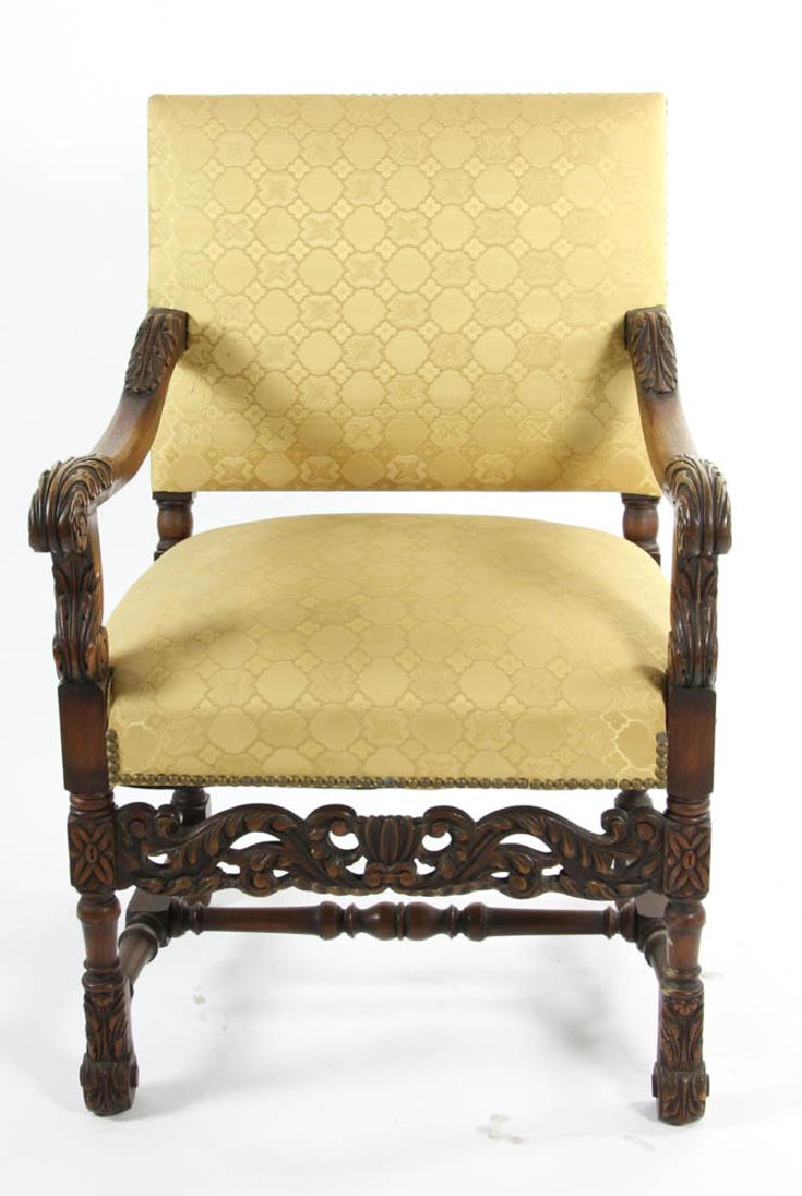 Italian walnut Upholstered Armchair (1 of 5)