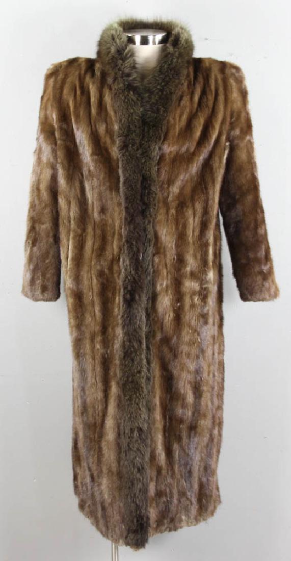 Full Length Mink Coat from Glama Furs: Full length mink coat from 'Glama Furs, Inc.', approximately 51" L. Provenance: Beverly, Massachusetts collection.