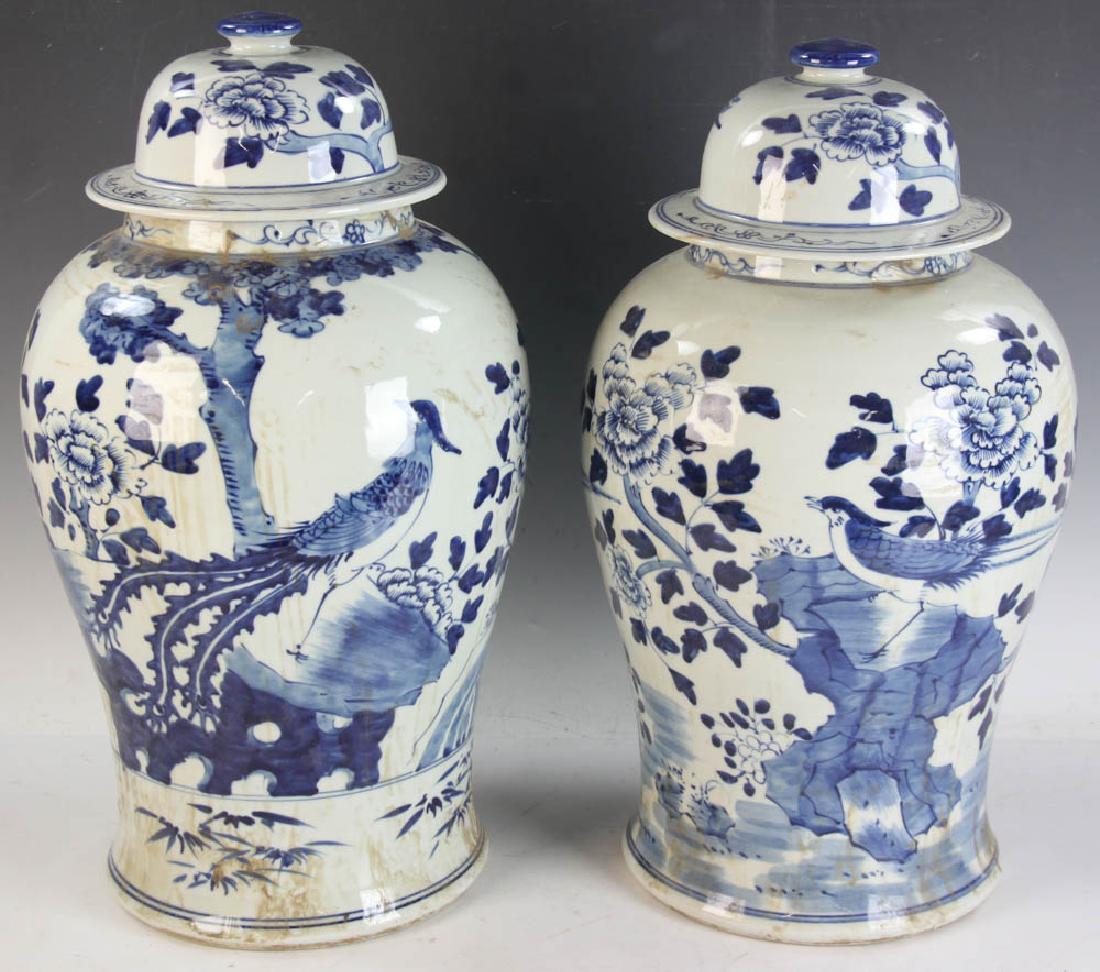 Pair of Chinese Porcelain Covered Urns (1 of 8)