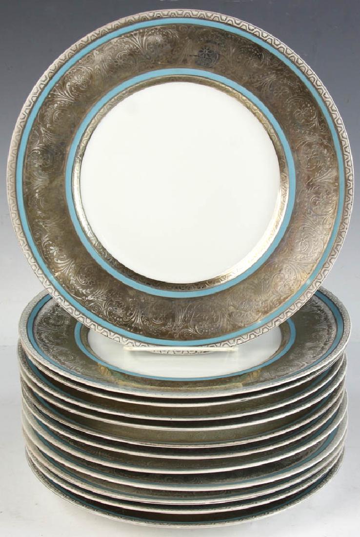 Twelve Limoges Plates With Silver Rims (1 of 6)