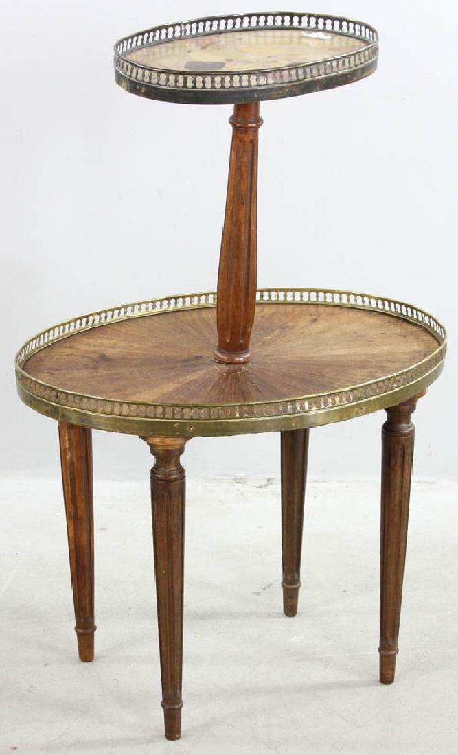 French Marble Top Table with Gallery (1 of 5)