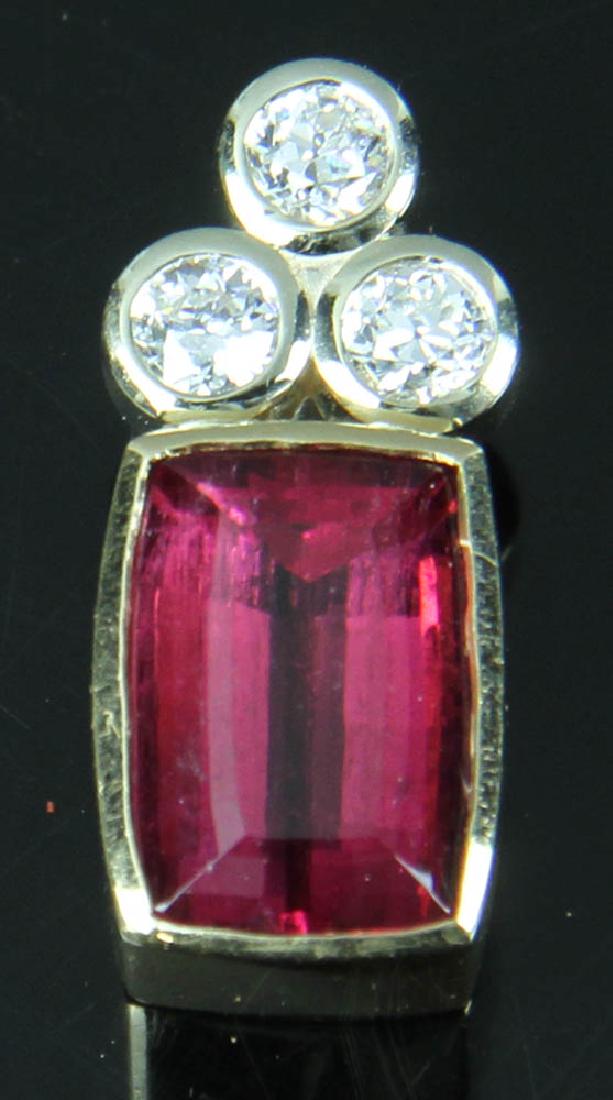 14k Ruby and Diamond 3 Stone Pendant Set (1 of 5)
