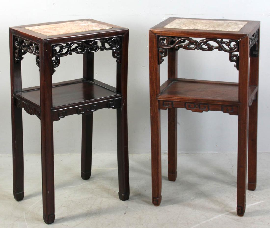 Pair Early 20th C Chinese Hardwood Stands (1 of 8)