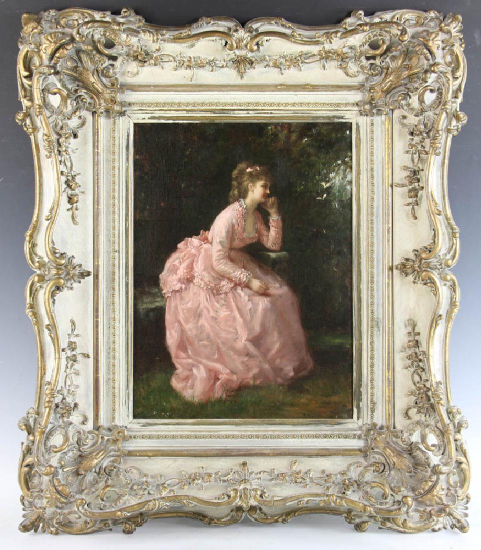 Woman in Pink Dress, Oil on Board (1 of 5)