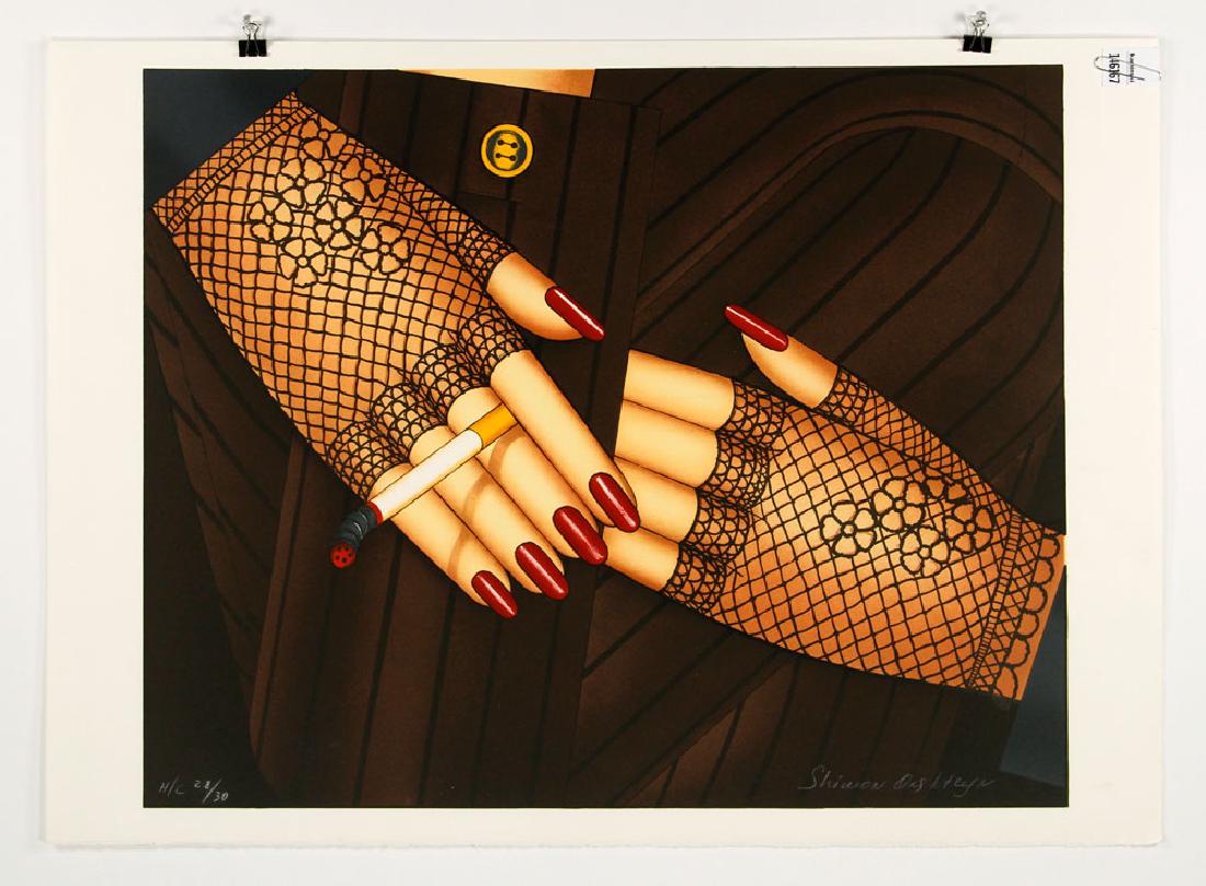 Okshteyn, Female Smoking, Lithograph (1 of 5)