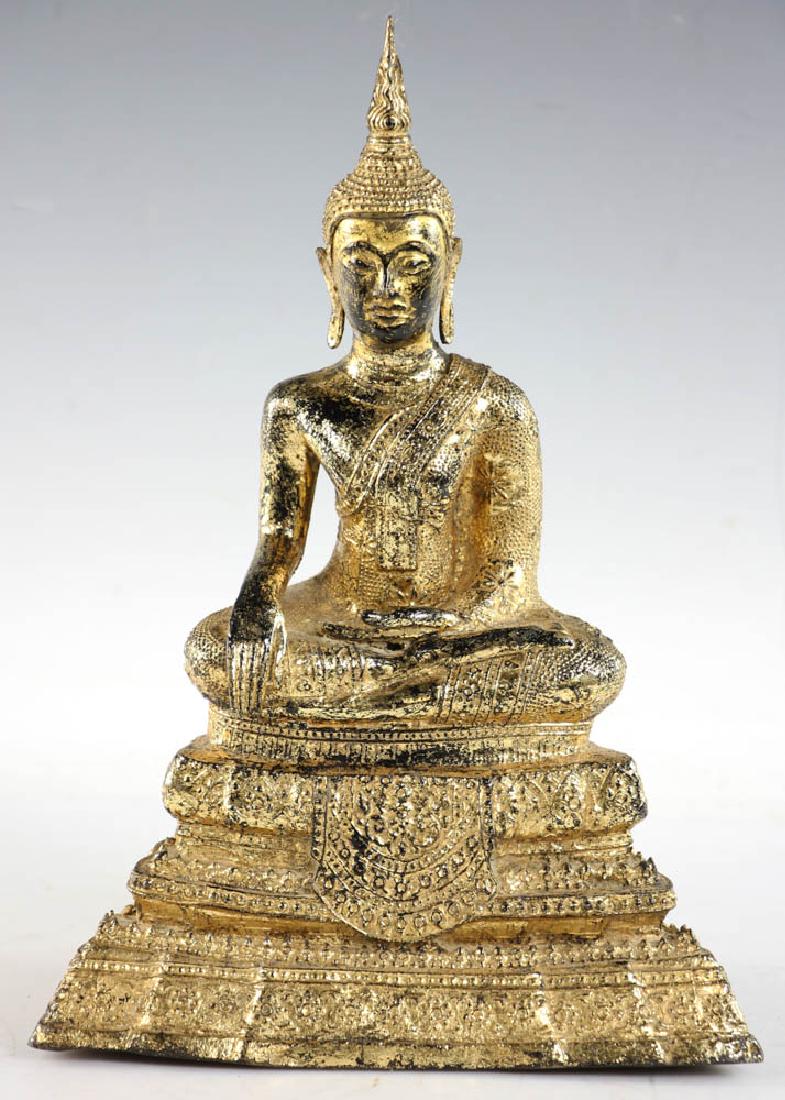 19thC Chinese Gilt Bronze Buddha (1 of 6)