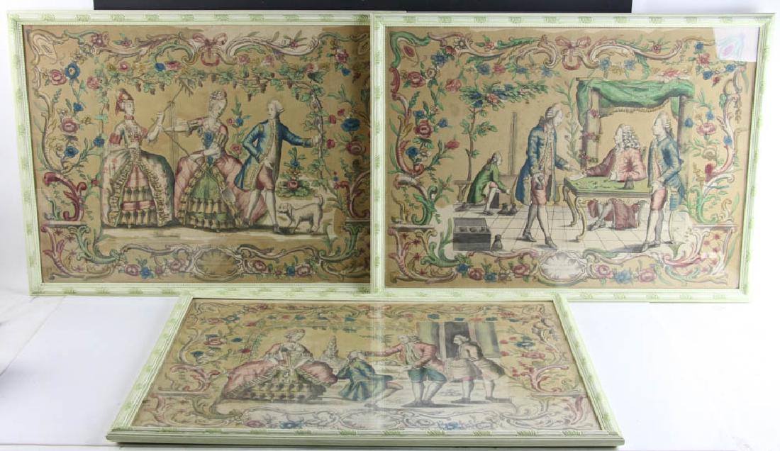 (3) French Polychromed Engravings Prodigal Son (1 of 9)