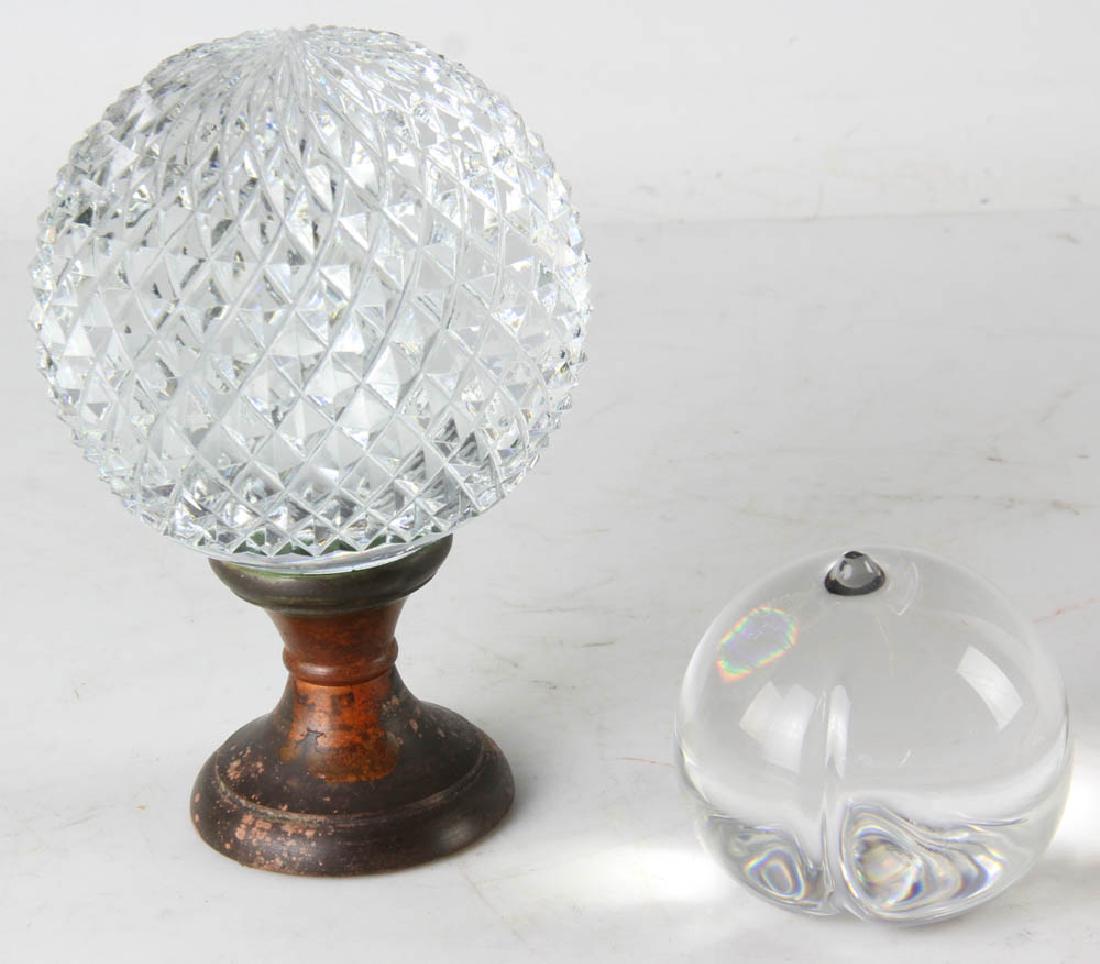 Cut Glass Finial on Brass, Glass Peach (1 of 5)