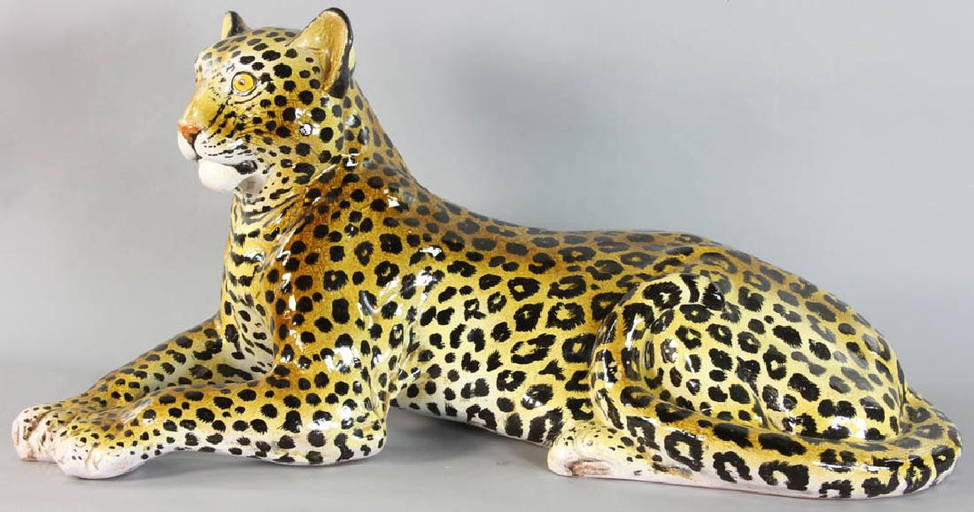 Vintage Italian Ceramic Leopard