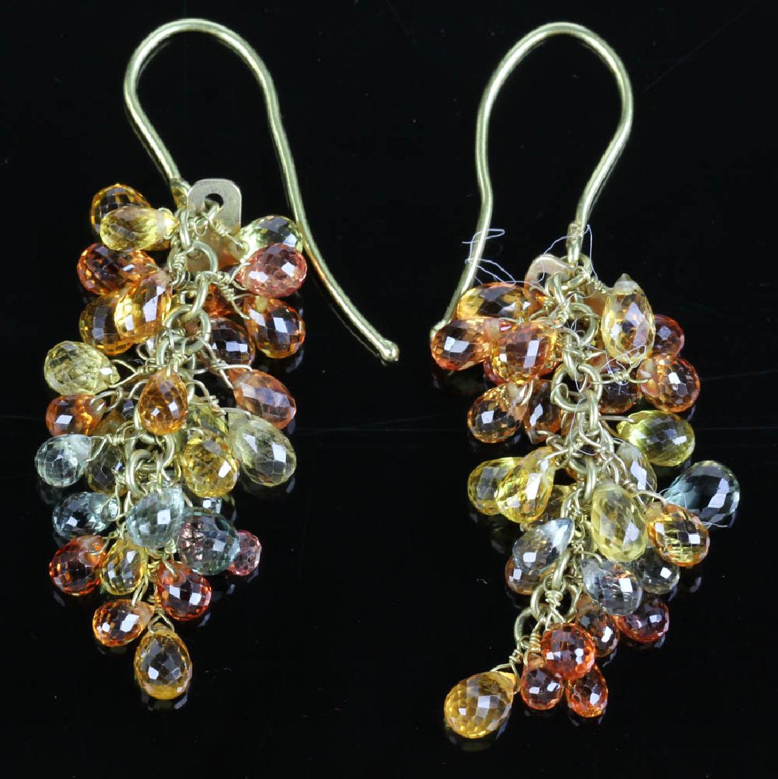 Pair of 18k Gold Sapphire Drop Earrings (1 of 5)