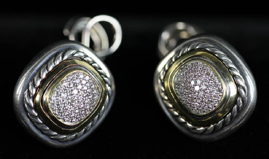 David Yurman 18k Sterling Diamond Earrings (1 of 3)