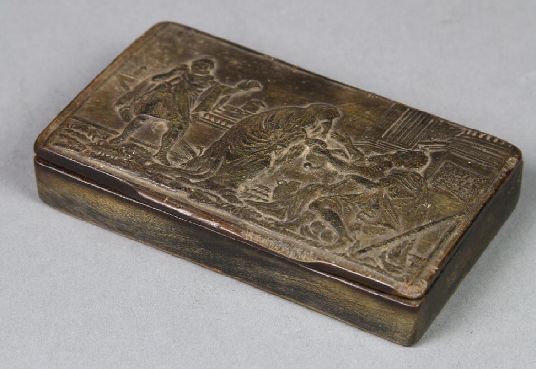 Carved Snuff Box with Classical Scene (1 of 3)