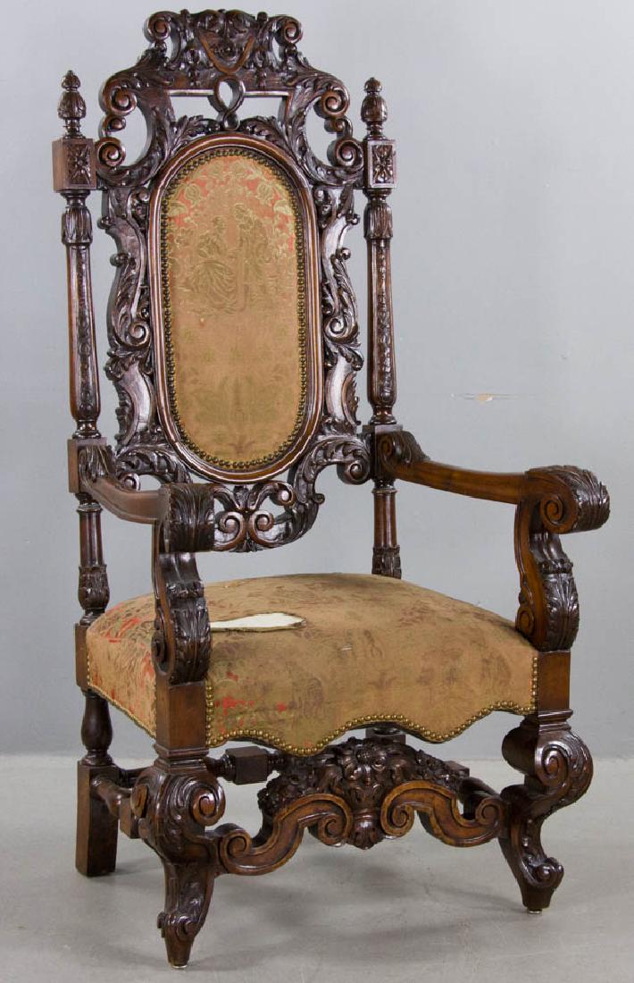 19th C. Italian Carved Throne Chair (1 of 12)