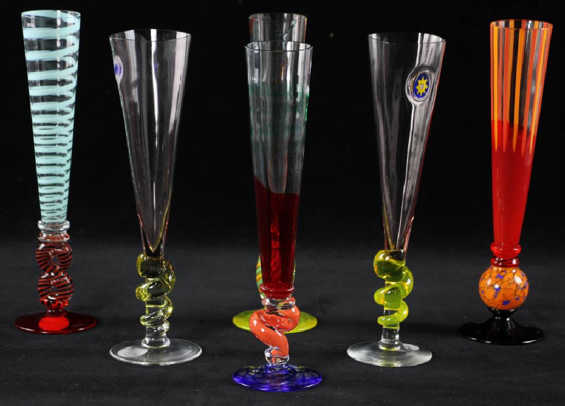 Murano Glass Champagne Flutes by Salviati (1 of 9)
