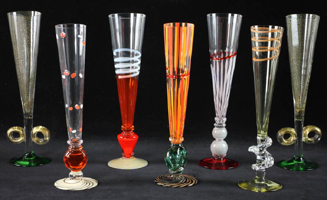 Murano Glass Champagne Flutes by Salviati (1 of 7)