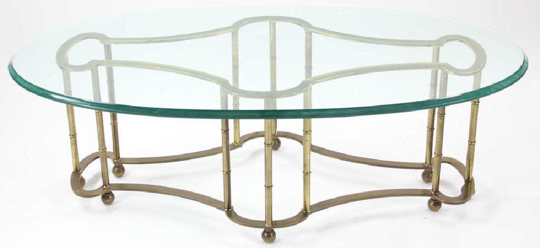 Mastercraft Brass and Glass Oval Coffee Table (1 of 4)
