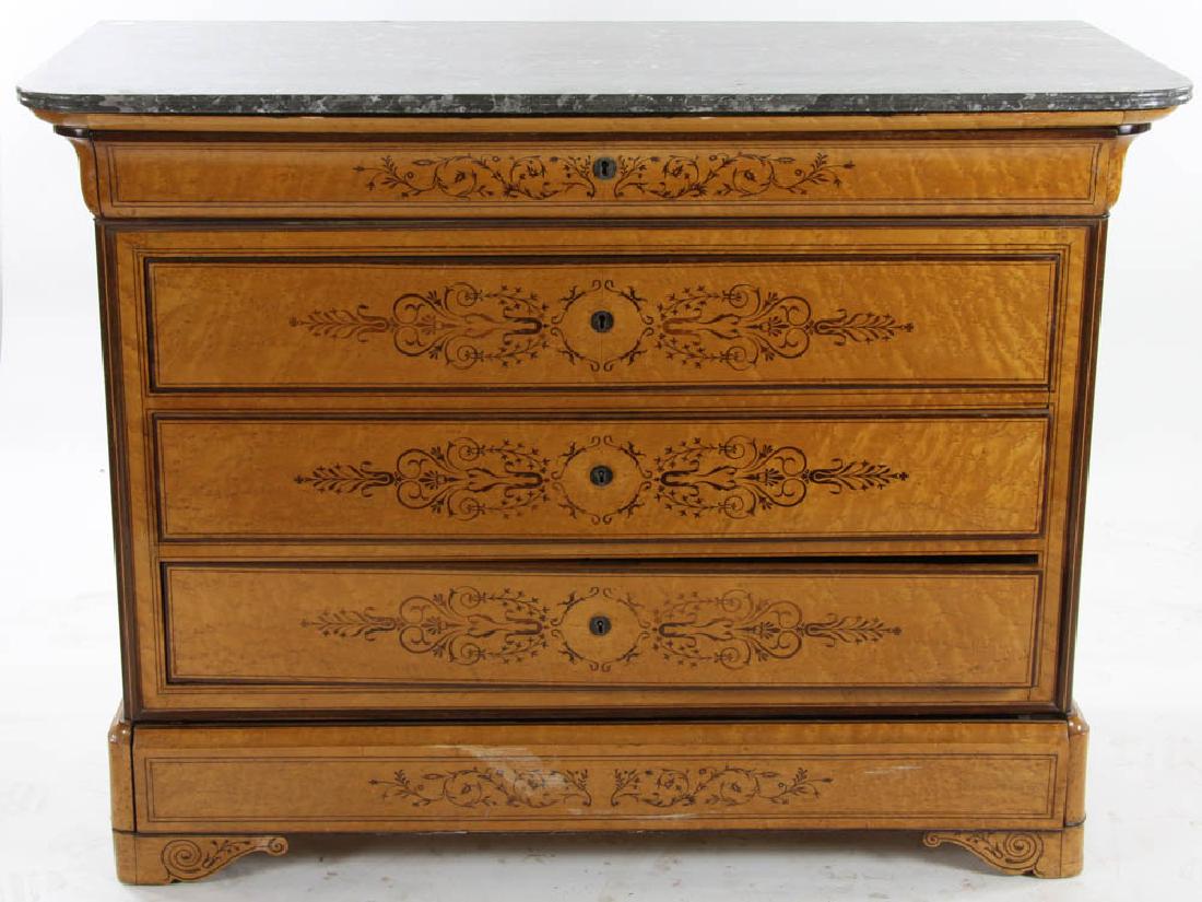 Charles X French Satinwood Inlaid Chest (1 of 6)