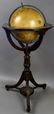 1052: 20th C. Hand-painted Sphere on Mahogany Stand