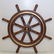 1294: 20th C. Solid Teak Ship's Wheel w/ Brass Hub