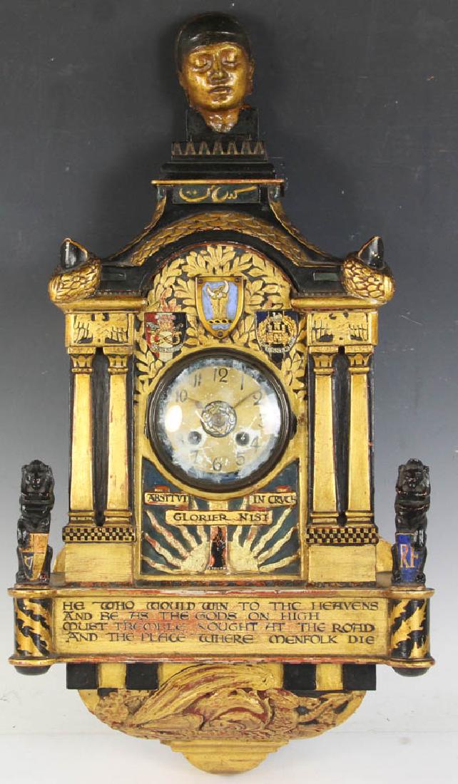 Antique Continental Painted Wall Clock (1 of 10)