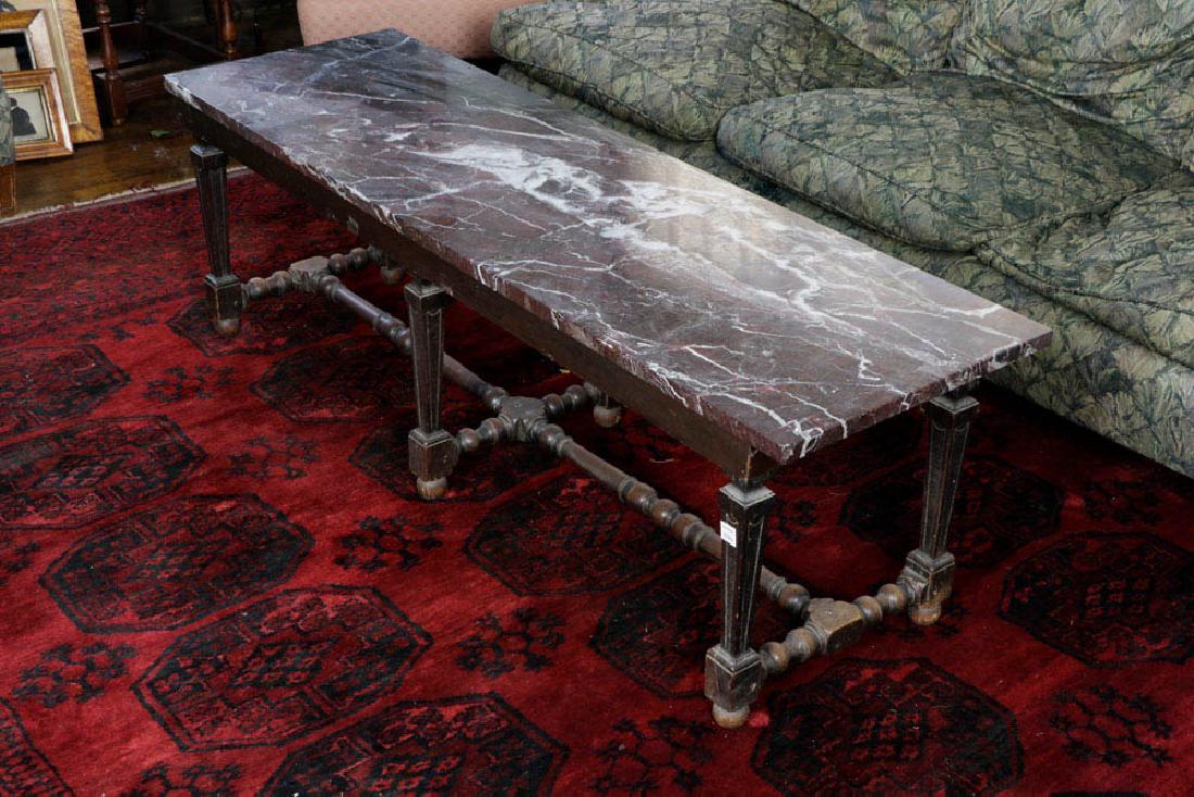 Marble-top Coffee Table w/ Trestle Base (1 of 5)